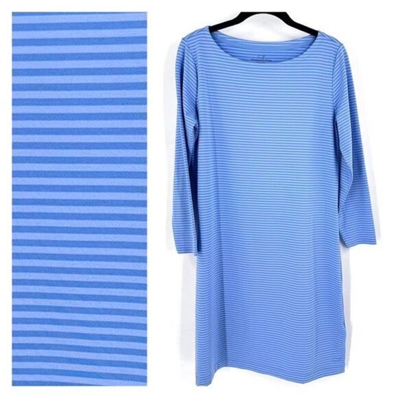Vineyard Vines Womens Striped Blue Sankaty Boatneck Shift Dress Size Medium $148 - Picture 1 of 10